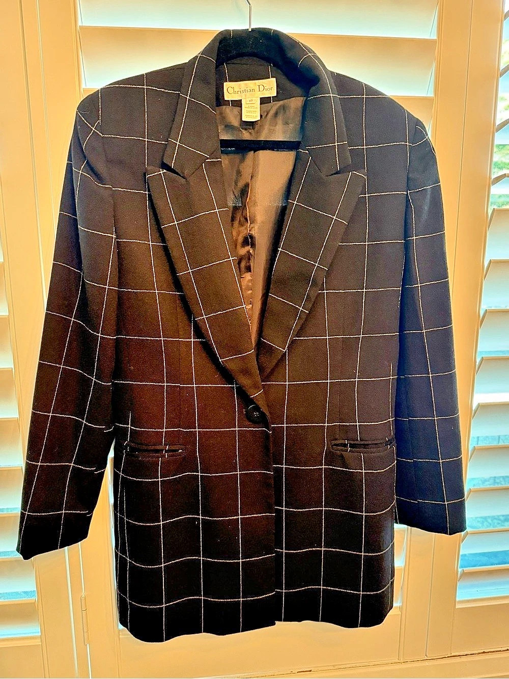Christian Dior Women's Checkered Blazer Size 10 Like New